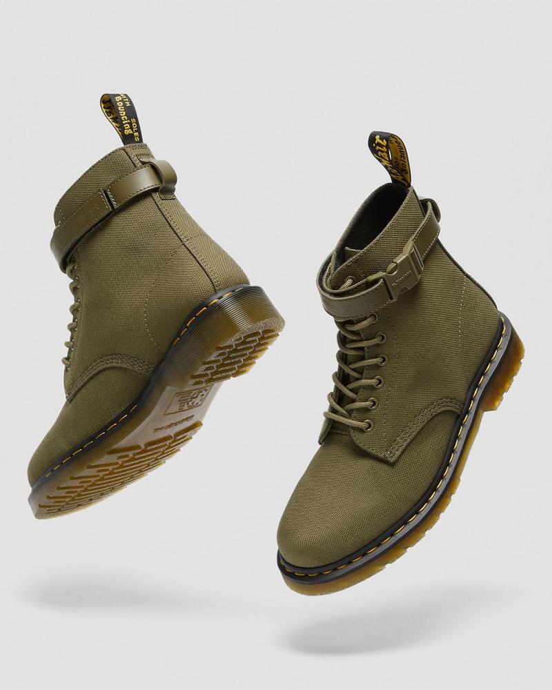 Men's Dr Martens 1460 Futura Olive Strap Lace Up Boots Olive | AU 511CTV